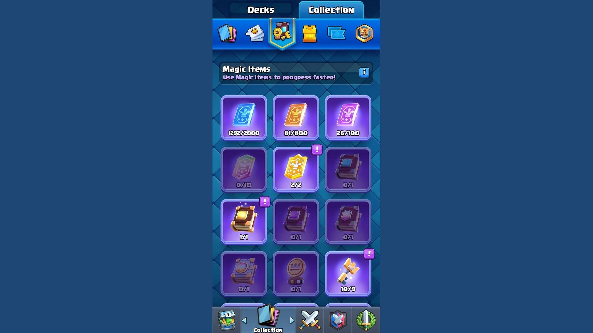 Magical Items Collection in Clash Royale (Image via Supercell)